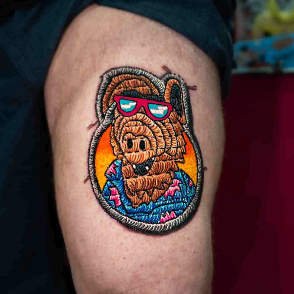 tattoo Charlotte NC with embroidery effect and 3D texture