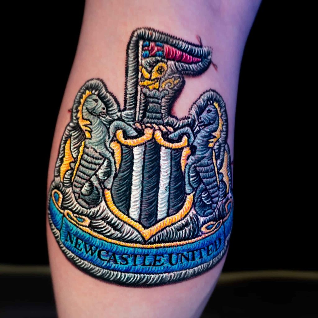 Stitching tattoo embroidery effect in New York City guest spot