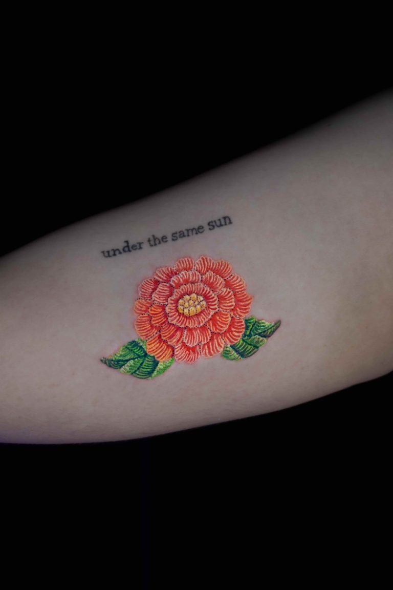 embroidery tattoo in Charlotte NC with stitching effect